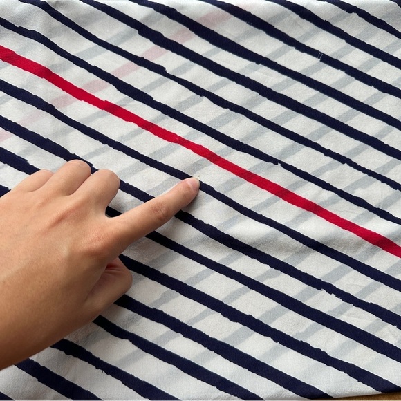 Parisian Inspired Rectangle Fashion Scarf, Women’s Purse Scarf, Blue/White/Red - Picture 12 of 13